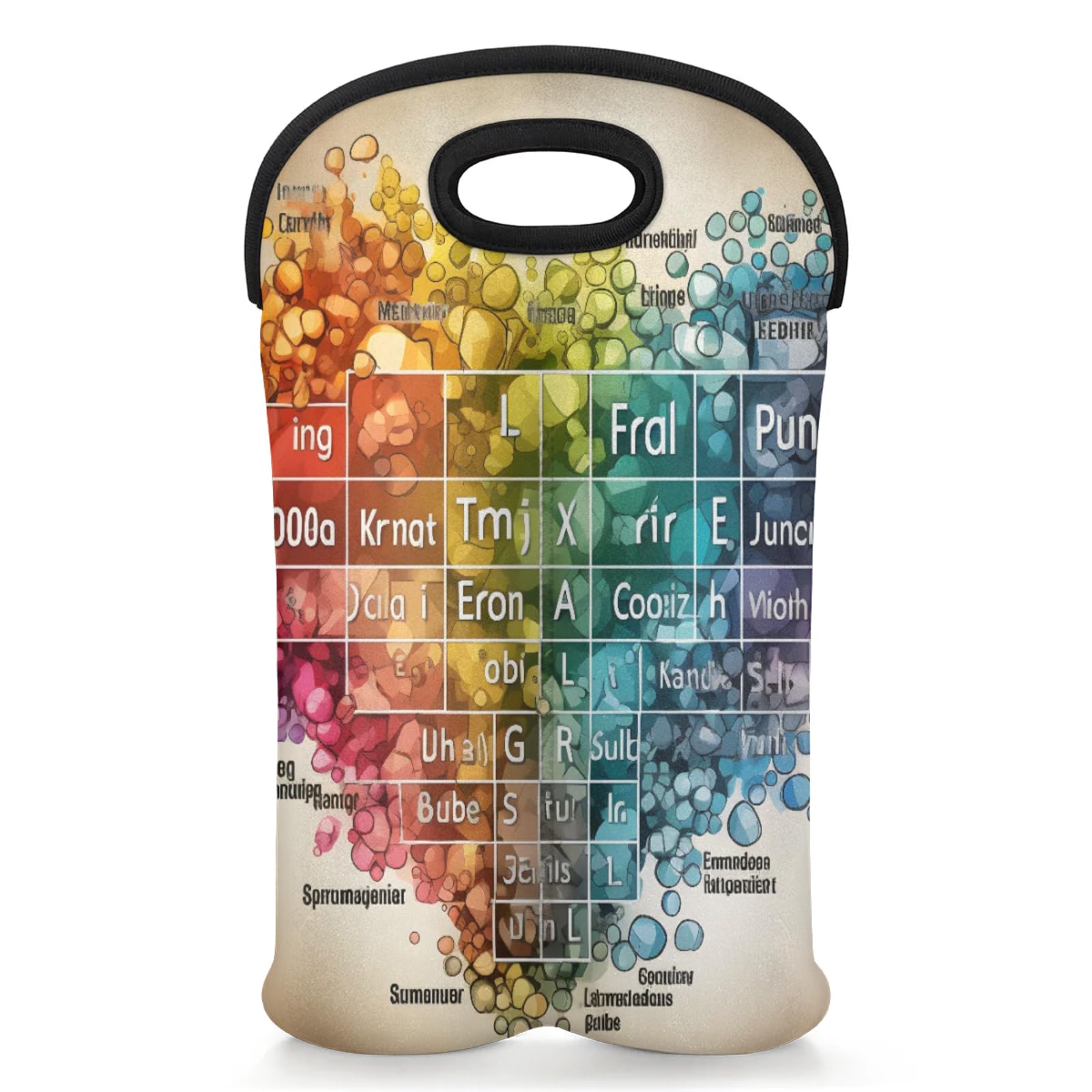 GzLeyigou 2 Bottles Eucation Wine Bag Sleeve Totes Heart Neoprene Protective Wine Carrier Bag for Wine,Water, Champagne, Beer, Baby Bottles,Gift 14.5 x 10 Inches