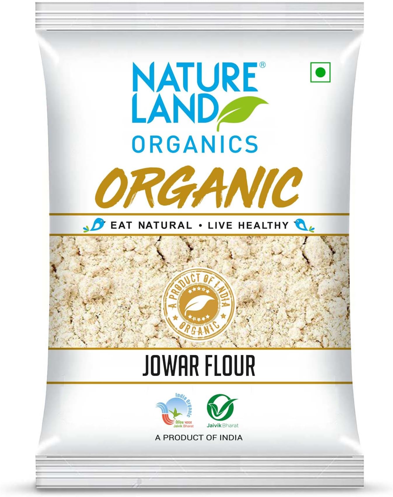 Natureland Organics Sorghum / Jowar Flour 500 Gm - Organic Flours