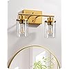 EDISHINE Bathroom Light Fixtures, 2-Light Gold Bathroom Vanity Light, Modern Wall Sconces with Clear Glass Shades for Powder Room, Vanity Table, Mirror, Kitchen (E26 Base)