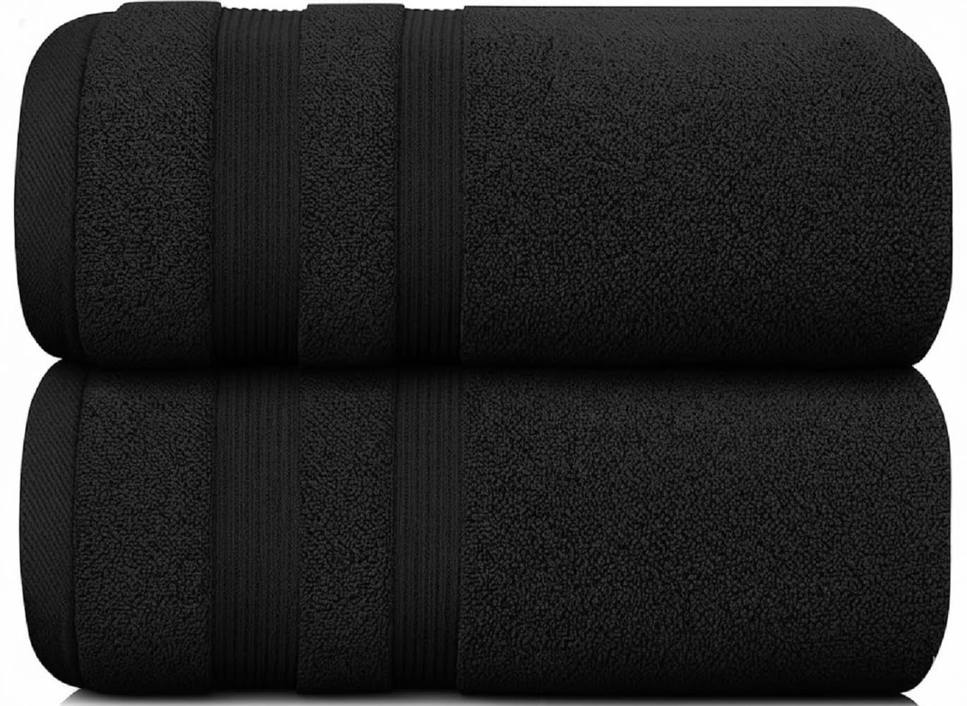 FB 2 X Luxury Super Jumbo Bath Sheet Super Soft 100% Egyptian Cotton Extra Large Bath Sheet Towel 600 GSM Big Towel Bath Sheet (Black, 2)
