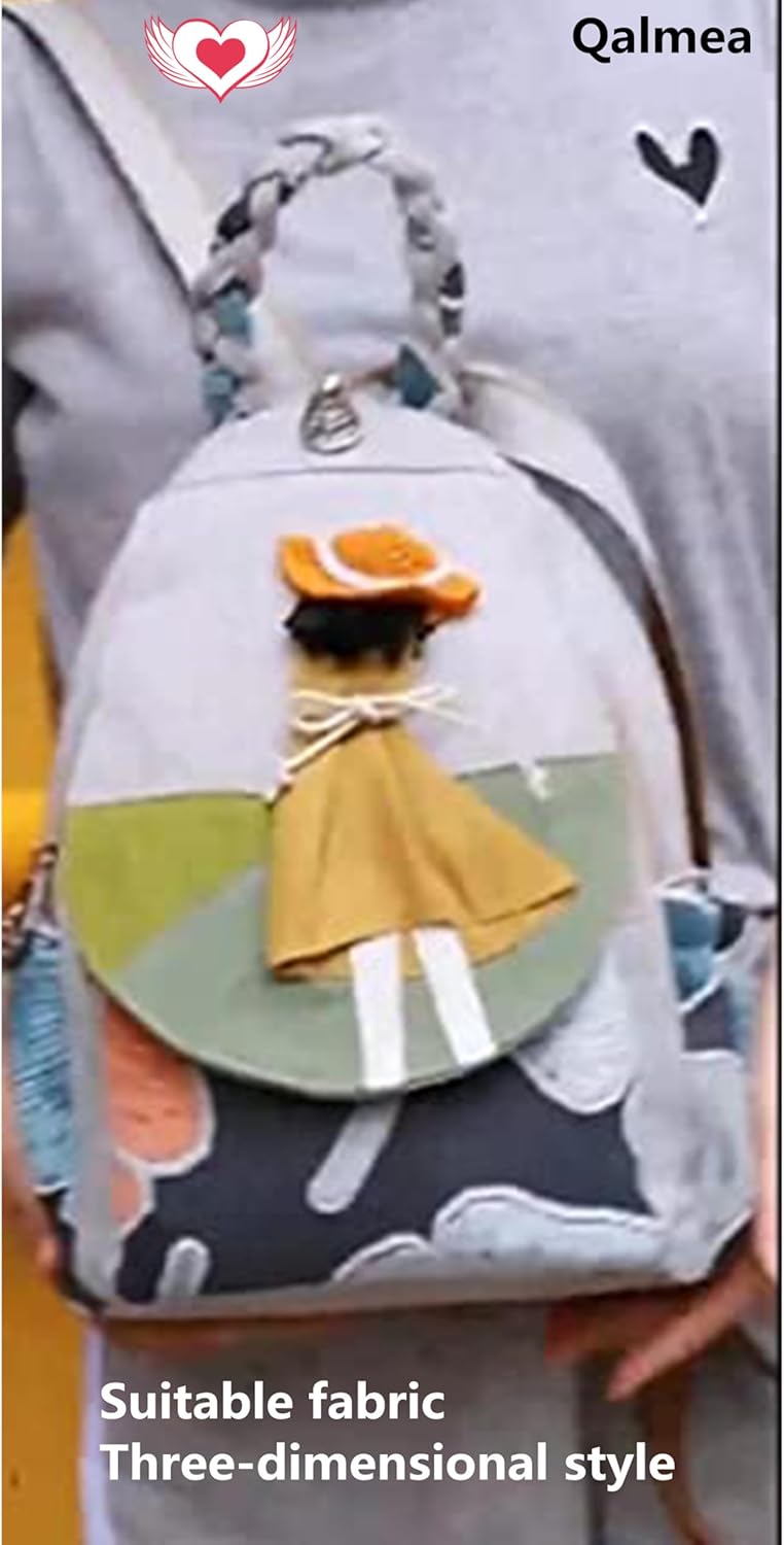 Personal Item Bag Backpack Boho Hippie Embroidered Woven Canvas with Woven Cotton Perfect Small Sling Bag - Image 5