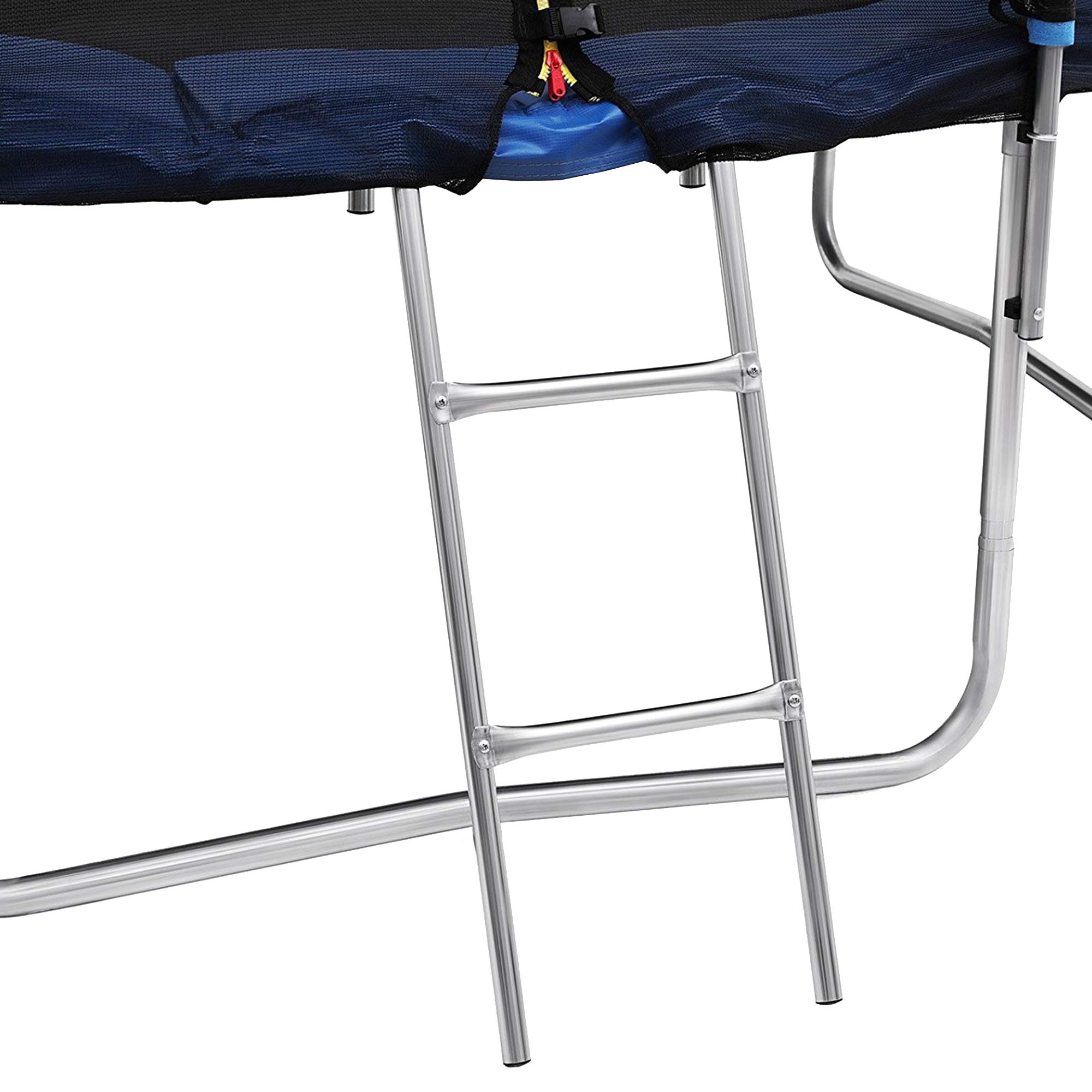 BRICOZONE Trampolino Da Giardino 245 Cm Con Rete Di Sicurezza E Scaletta Struttura In Acciaio Zincato Portata 150 Kg Tappeto Elastico Con Molle Rinforzate Per Bambini E Adulti Uso Esterno