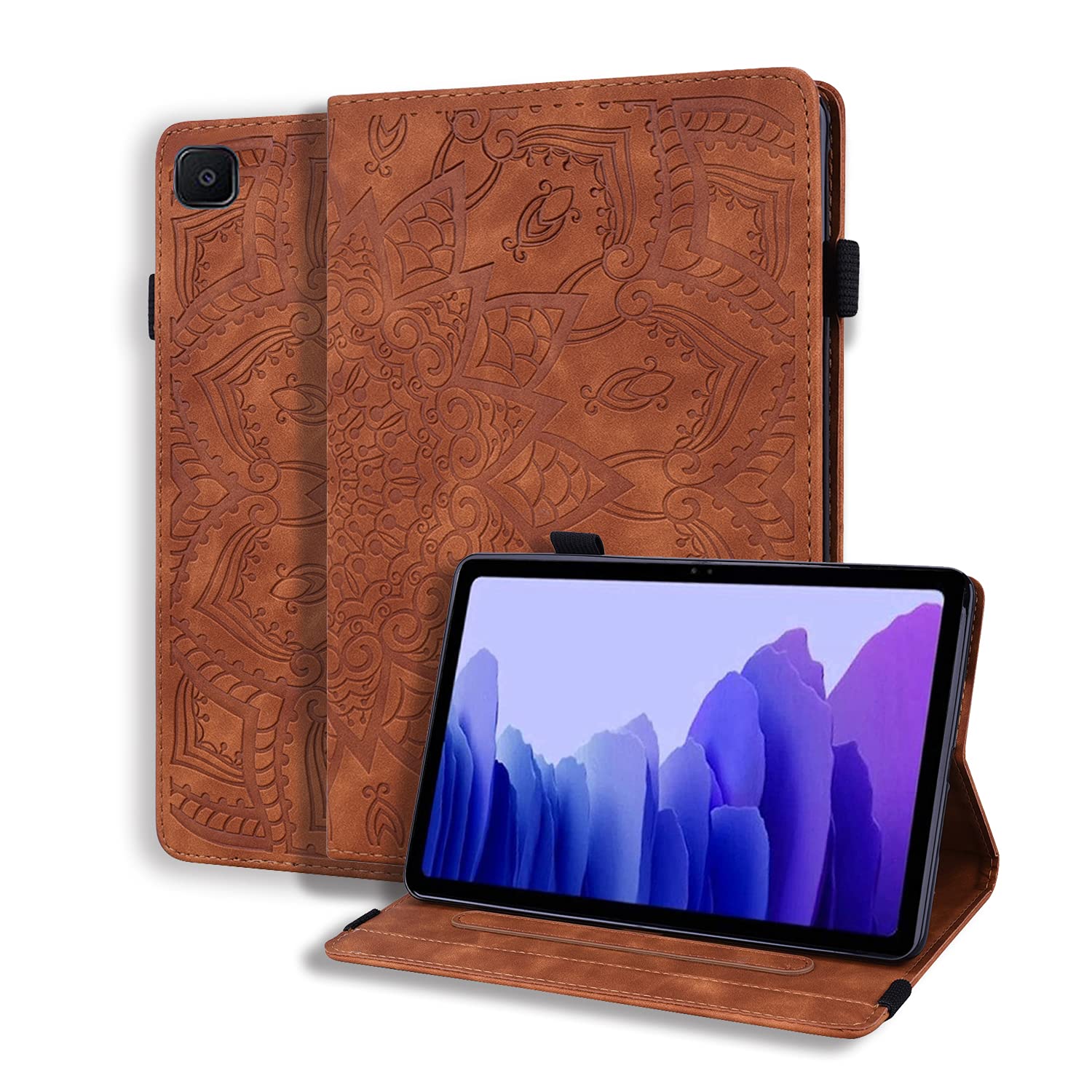 L&BtechCase for Samsung Galaxy Tab A7 Lite 8.7 inch 2021 Cover -T220 / T225 Lightweight PU Leather Folio Flip Stand Shell Case with Card Slot Multi-Angle View for Galaxy Tab A7 Lite 8.7 Tablet,Brown