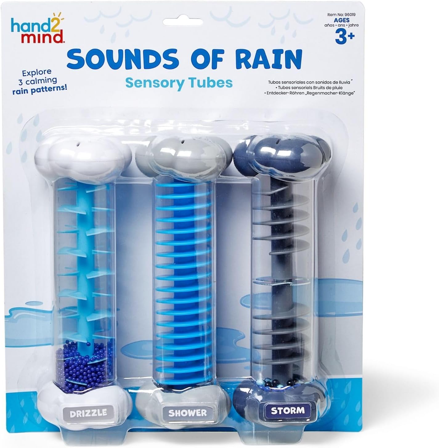 Learning Resources Relax Rain Sound Bottle, Small Rain, Shower Rain, Storm 3-Pack, Emotion Control SEL, Relaxation Toy, For Ages 3 and Up, 96019, Genuine Product