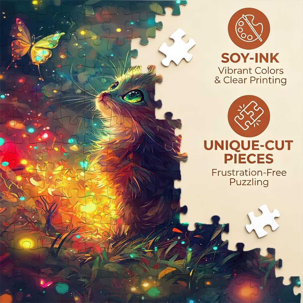 Licht Katze Puzzle 4000 Teile, Klassische Puzzles, Geschicklichkeitsspiel Puzzle für Erwachsene, Puzzlespiele für Die Ganze Familie, Mit Schöner Verpackung, Dekoration Puzzles DX0YL3-93
