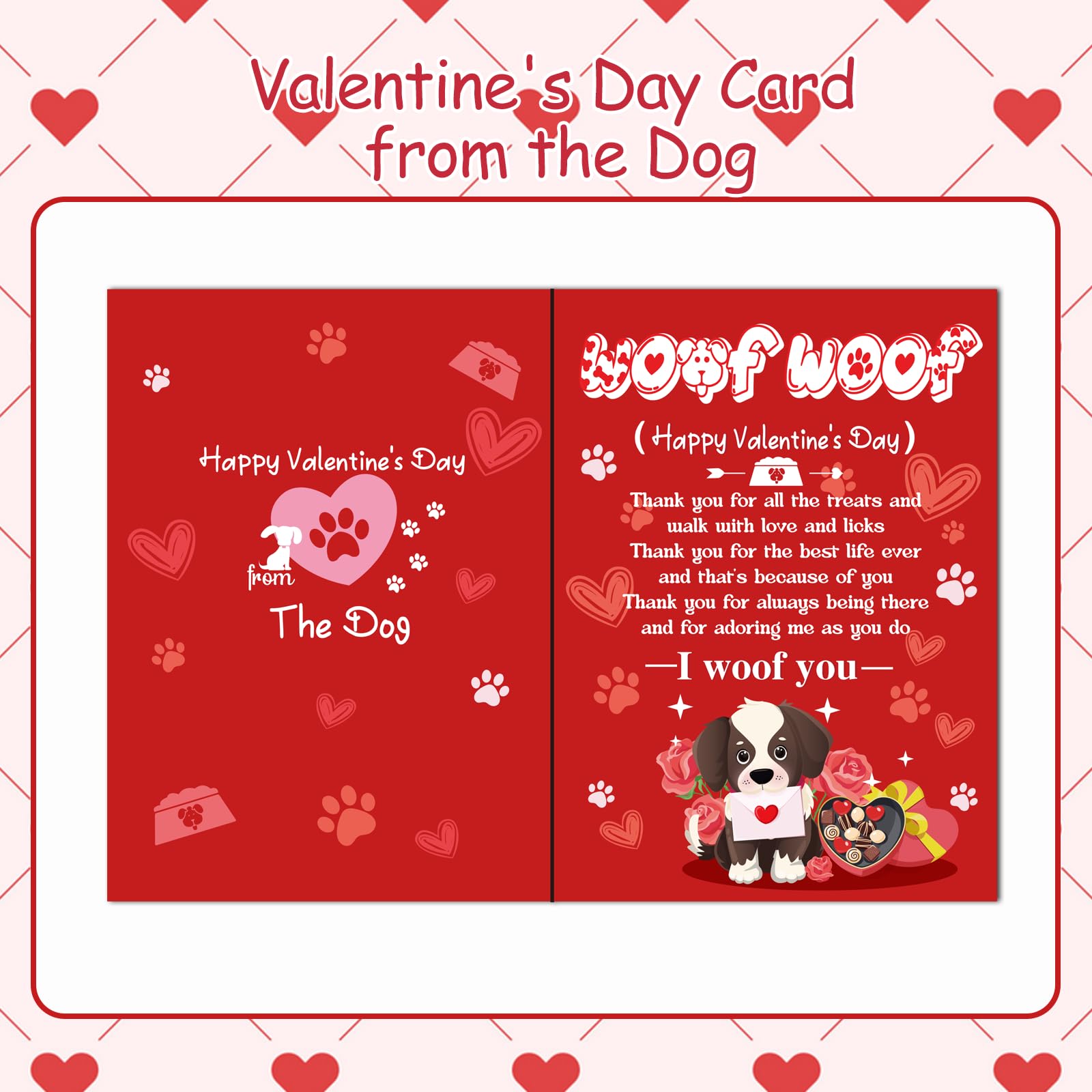 HOWAF Valentines Card from Dog, Valentine Card from The Dog - Image 3