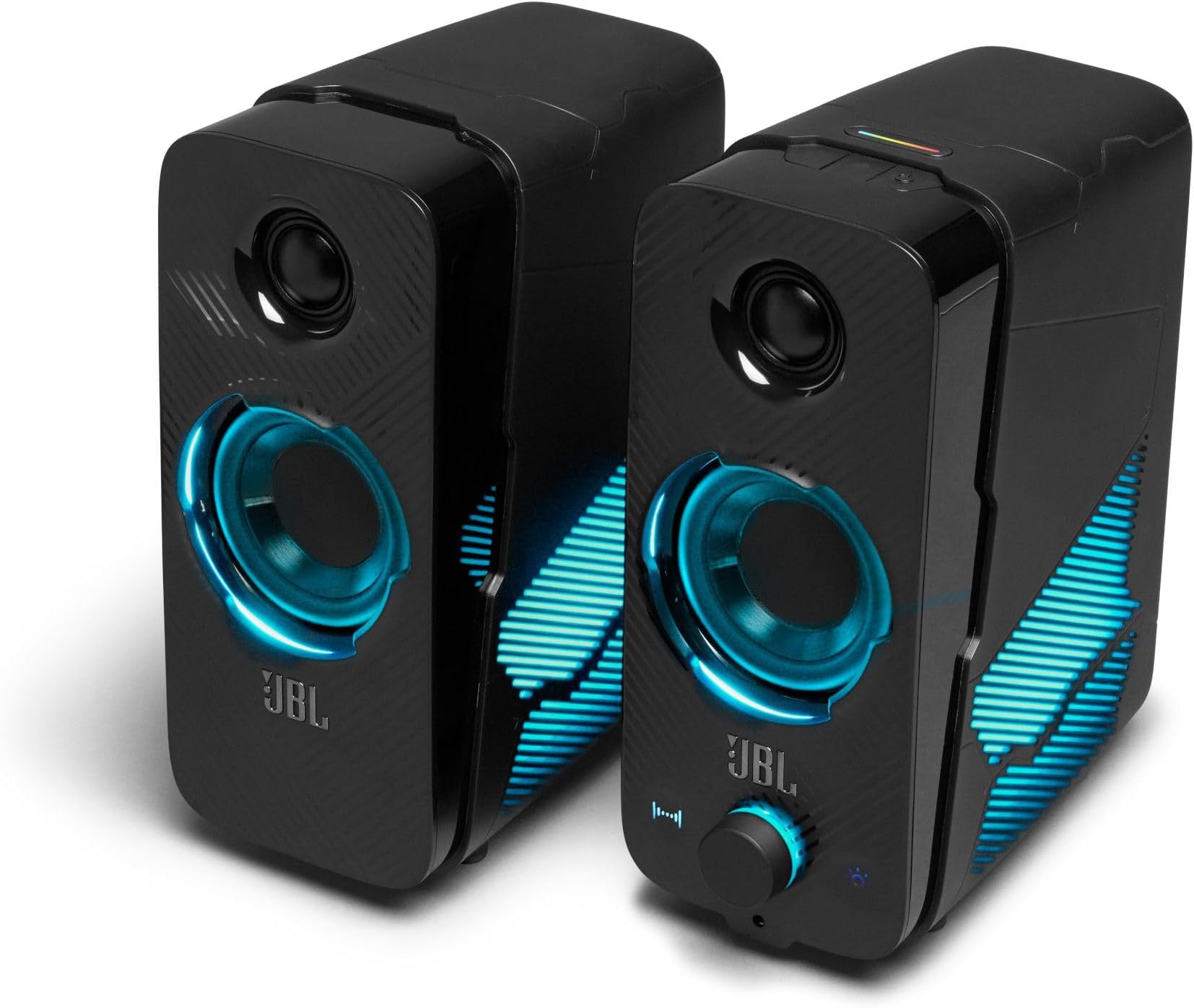 JBL Quantum Duo Gaming Speakers, USB-Powered PC Speakers with Powerful JBL Sound and LED Colour Lights, Black