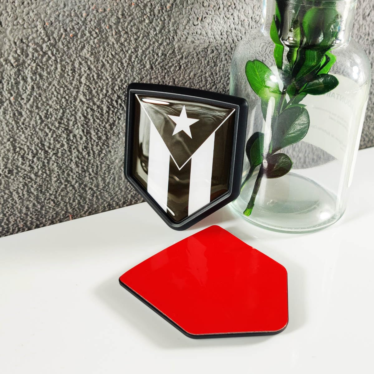 Newperlite Black Puerto Rico Flag Decal Sticker Car Emblem Puerto Rican Flag Car Decoration Accessories Shield for Truck — view 3