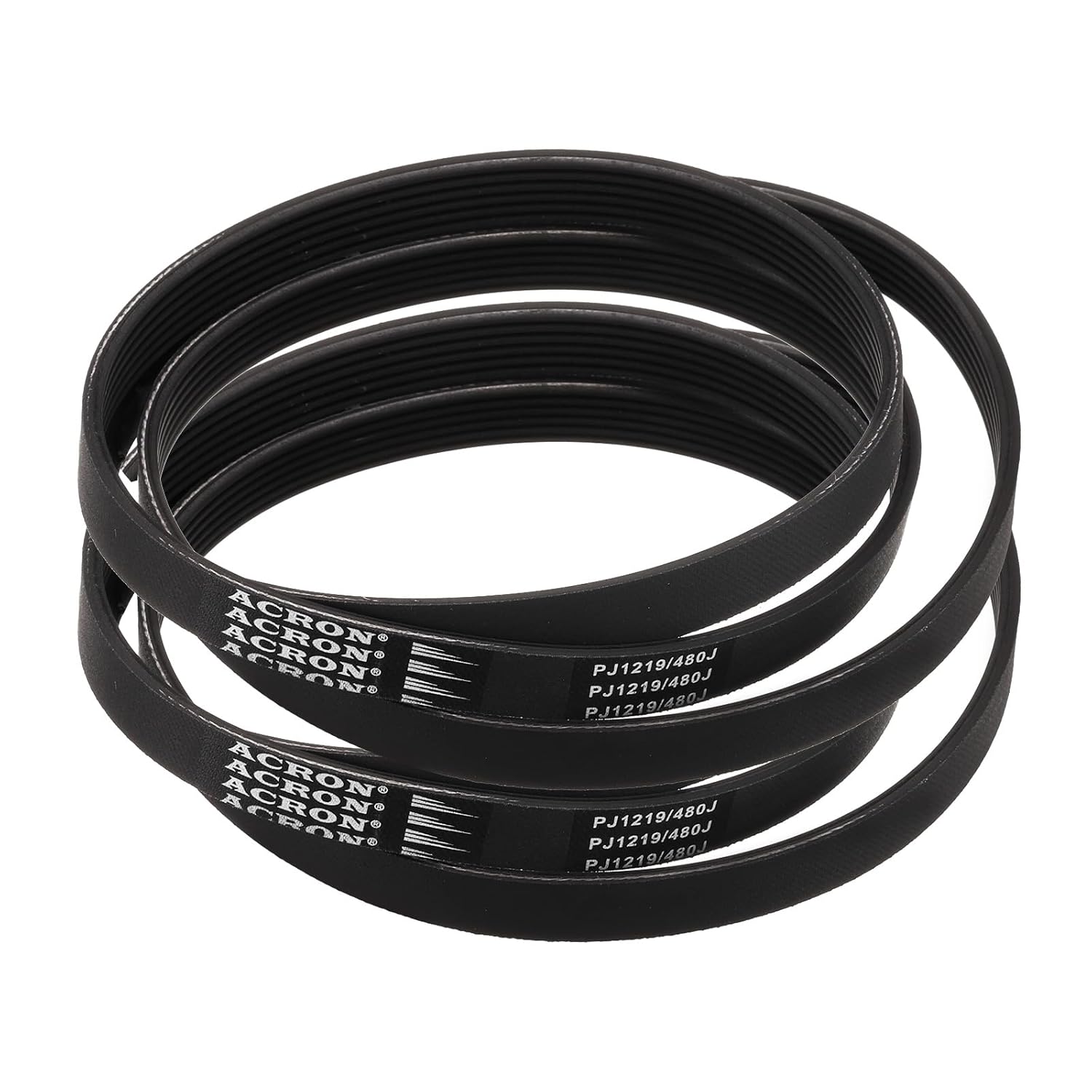 uxcell 2pcs 480J6 PJ V-Ribbed Belt 6 Ribs 48" Length x 0.55" Width x 0.14" Height, EPDM Rubber Poly V Belt, Multi Wedge Micro V Belt