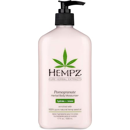Hempz Pomegranate Herbal Body Moisturizer 17 oz. - Paraben-Free Lotion and Moisturizing Cream for All Skin Types, Anti-Aging Hemp Skin Care Products for Women and Men - Hydrating Gluten-Free Lotions