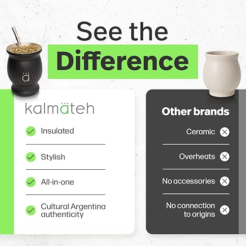 Vista 33 de Kalmateh Yerba Mate - Juego de calabaza tradicional y moderna, incluye popote de filtro Bombilla y cepillo de limpieza, acero inoxidable de doble