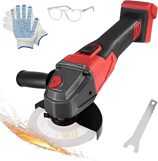 Cordless Angle Grinder, Brushless Angle Grinder Kit Compatible with Milwaukee 18V Battery, 125MM 12000RPM Professional Electric Angles Grinders with Auxiliary Handle, for Cutting (No Battery)