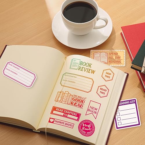 Miniatura 4 de GLOBLELAND Etiqueta de lectura de libros, sellos transparentes, mini etiqueta artística de silicona, sellos de lectura transparentes para bricolaje,