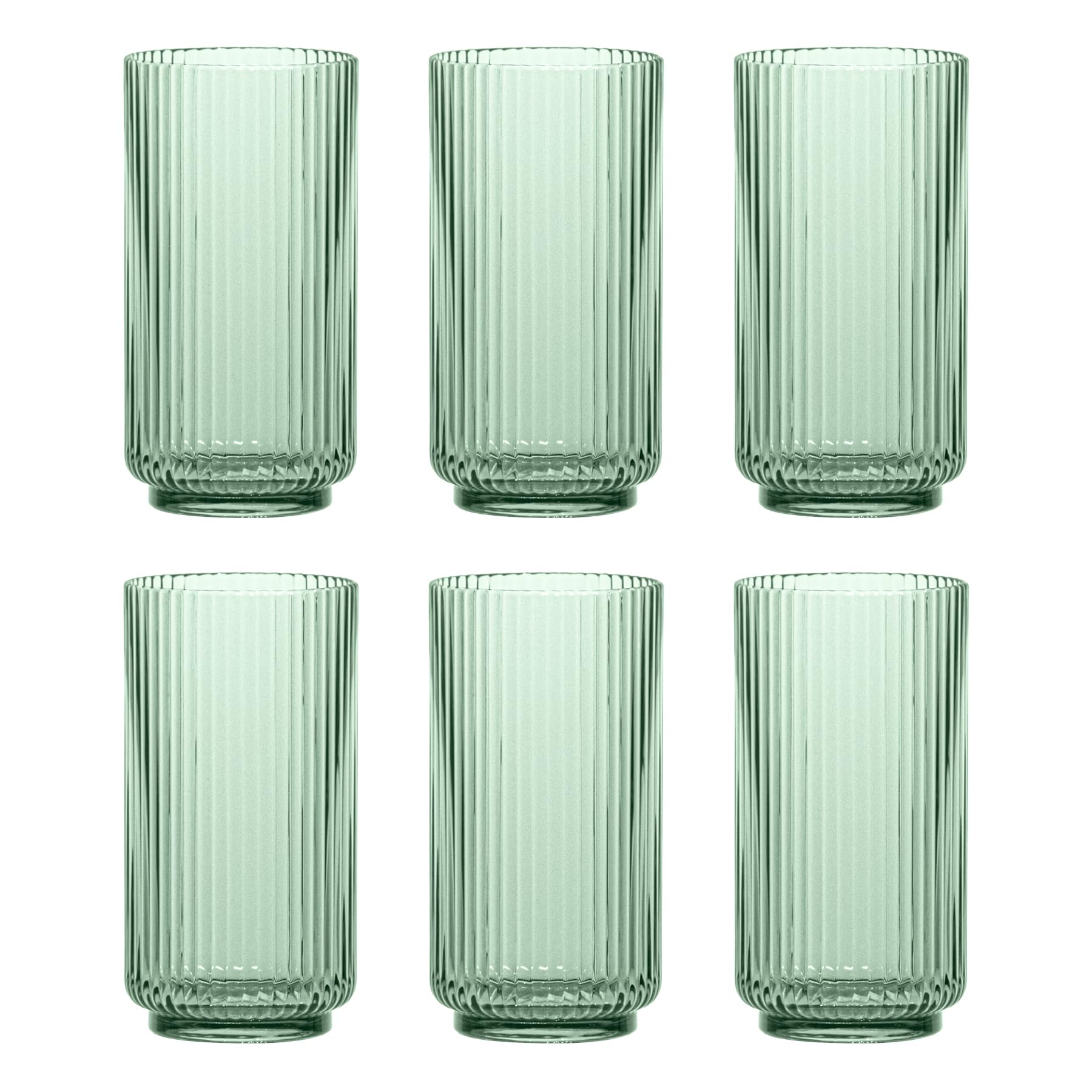 TarHong Mesa Premium Plastic Drinkware Jumbo Beverage, 22 Ounce, Sage Green, Set of 6