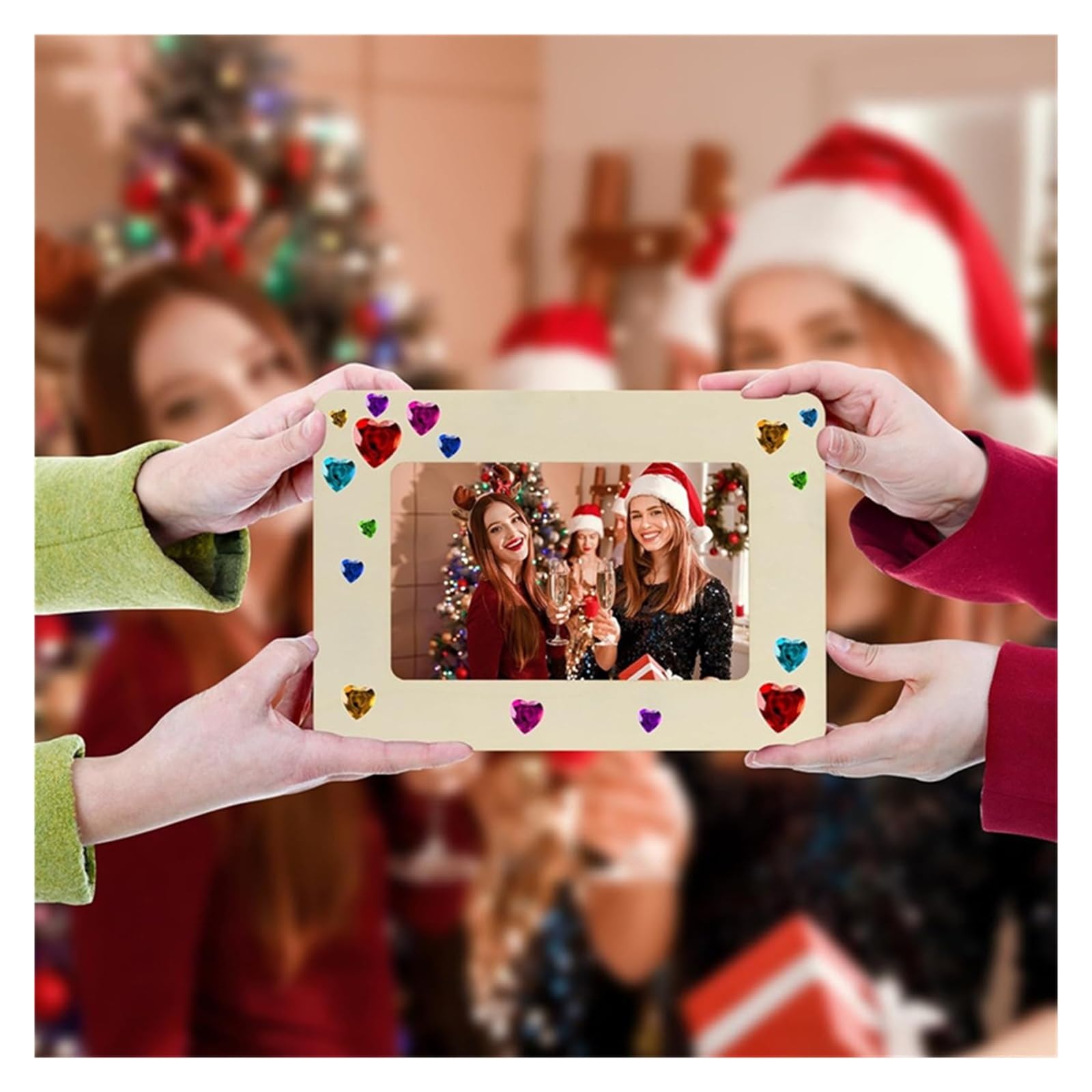 4 pezzi, cornici in legno grezzo for foto da 6 pollici, set di for cartoline in piedi, kit ricordo per Compleanni e Matrimoni