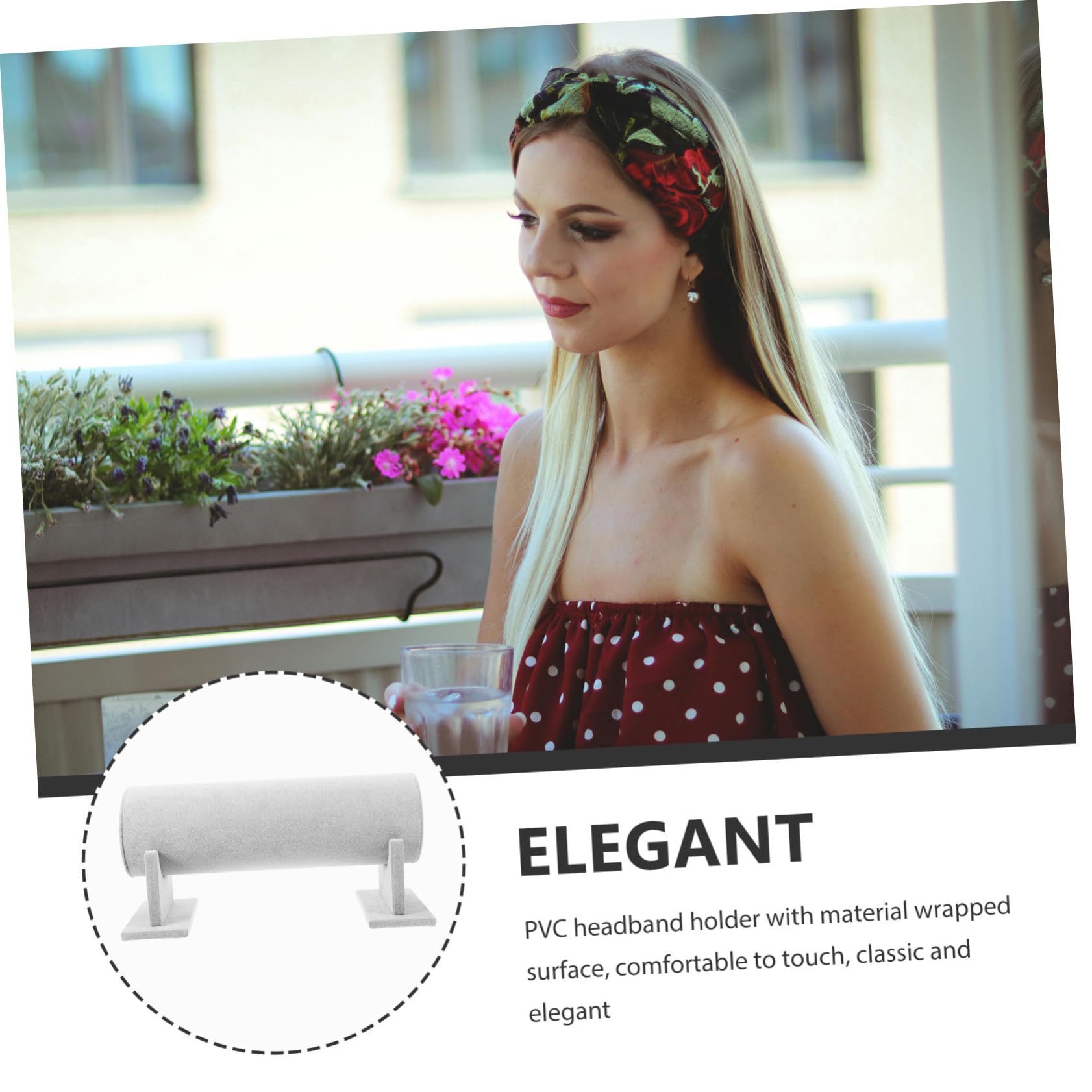 PLAFOPE Haarreif Display Ständer PVC Organizer mit Velours Oberfläche Praktischer Stirnband Halter für Haarbänder und Schmuck Langlebig und Elegant für Laden und Zuhause