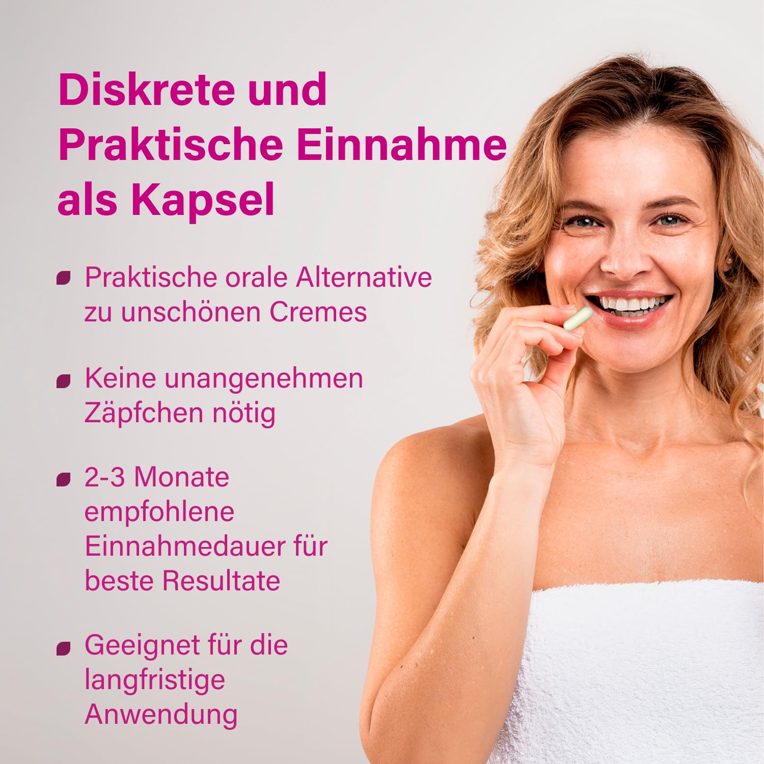 Nupure® Lacto Intim Milchsäurebakterien für Scheide, Zur Regulierung von Vaginalbakterien, Plus Biotin für die Schleimhäute, Orale Einnahme, Vaginal Probiotics, 60 Kapseln, Vegan, laktosefrei.