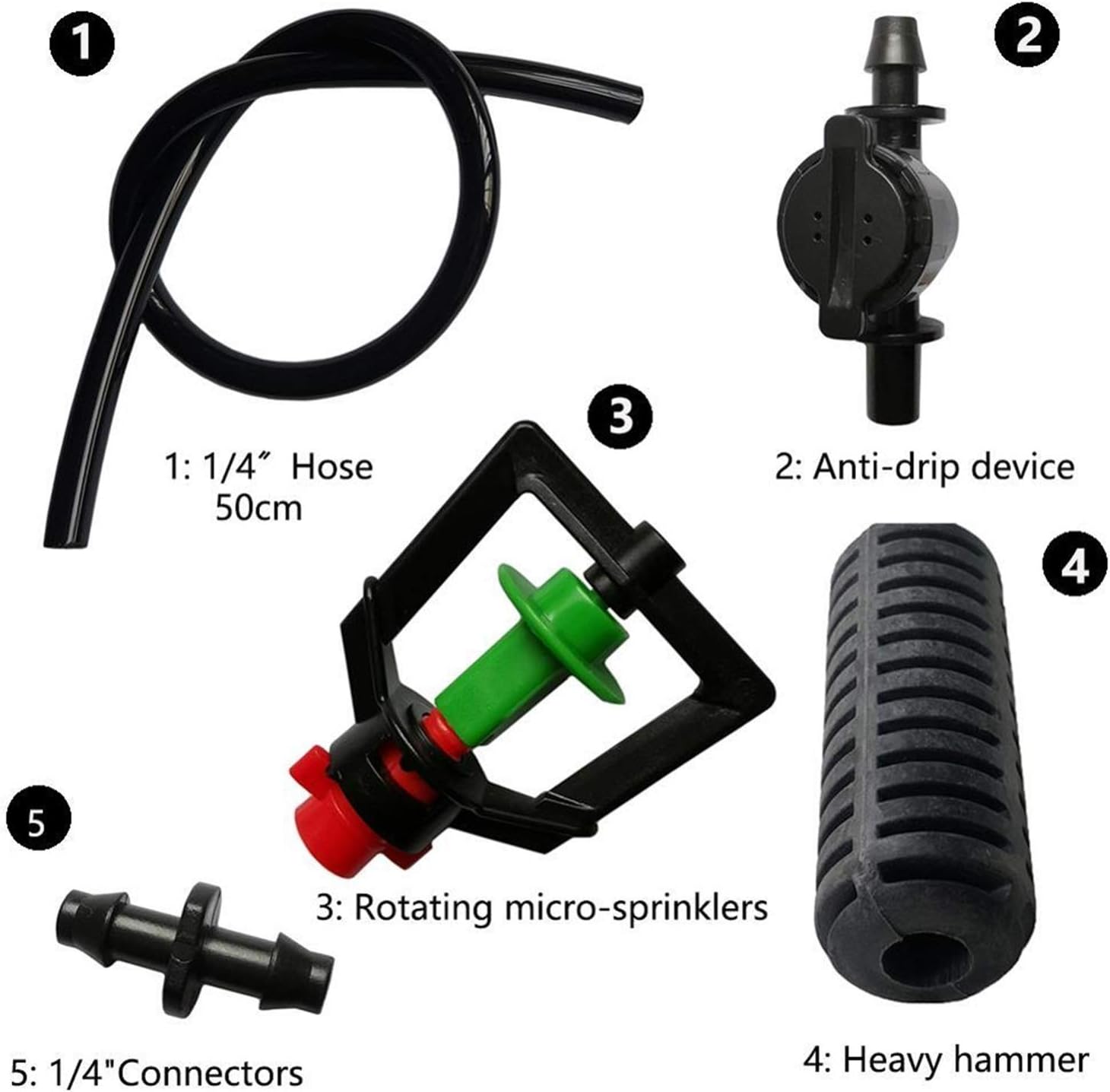 Irrigation Dripper 5 Sets Hanging Rotary Watering Sprinkler Garden Agriculture Irrigation System Plastic Nozzle