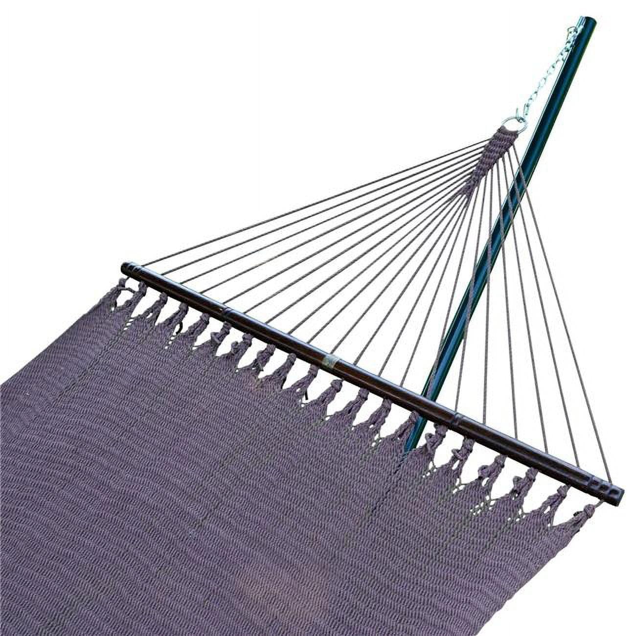 Caribbean Rope Spreader Bar Hammock with Steel Stand Brown & Green