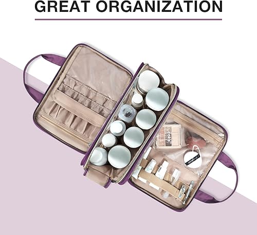 Miniatura 2 de BAGSMART Large Toiletry Bag, Travel Makeup Organizer Water-resistant Makeup Cosmetic Bag Travel Bag for Accessories, Shampoo, Full Sized Container