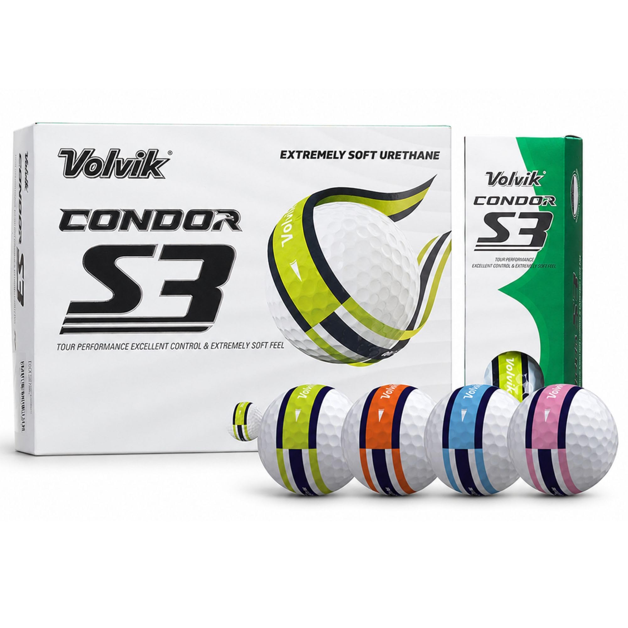 Volvik Condor S3 Tour Golf Balls Multi
