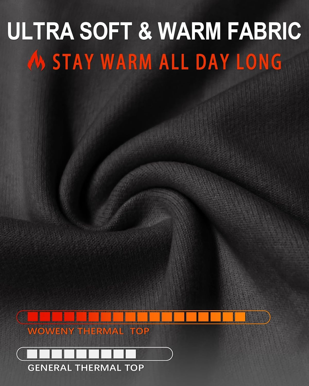 WOWENY Women's V Neck Long Sleeve Thermal Shirts Fleece Pullover Top Soft Base Layer Undershirts Basic Cold Weather - Image 4