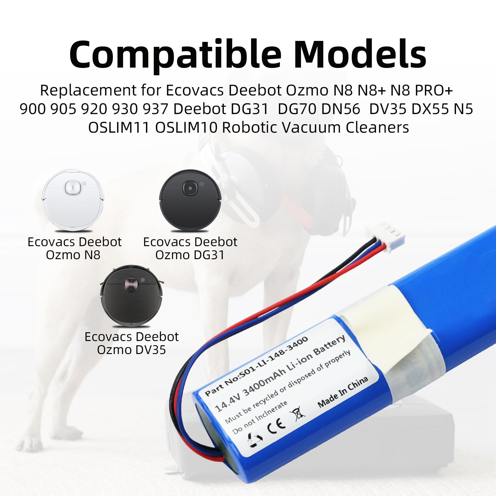 Batteria 14.8V 3200mAh Per Ecovacs Deebot N8, N8 Pro, T5 Neo E Altri Modelli - Foto 12