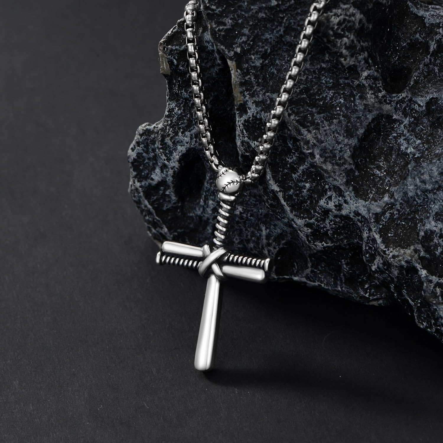 Cross Necklace for Men Women 925 Sterling Silver Crucifix/Baseball/Celtic/Ankh/Bone/Flag/Nail/Gothic Cross Pendant with Stainless Steel Chain for Him Birthday Christmas