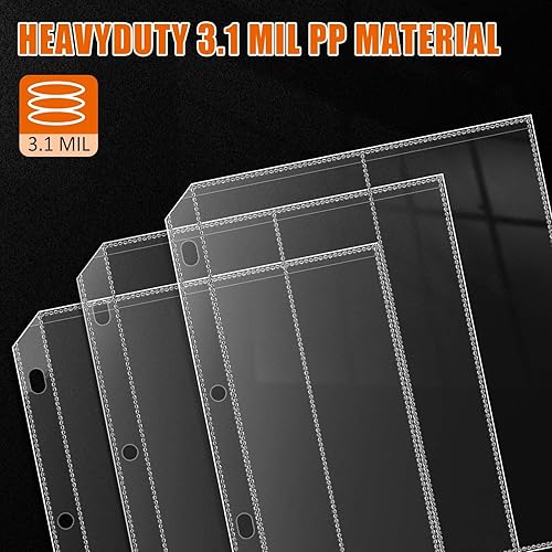 Miniatura 5 de Fundas plegadas para mapas, protector de mapa, página de sobres para carpetas de 3 anillas, soporte para folletos con bolsillos de 4.5 x 11