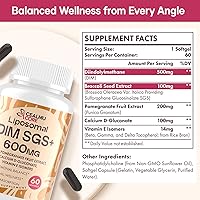 Vista 2 de Suplemento liposomal DIM SGS – Suplementos de estrógeno para mujeres y hombres contienen glucosinolato de sulforafano, vitamina E, fruta de granada