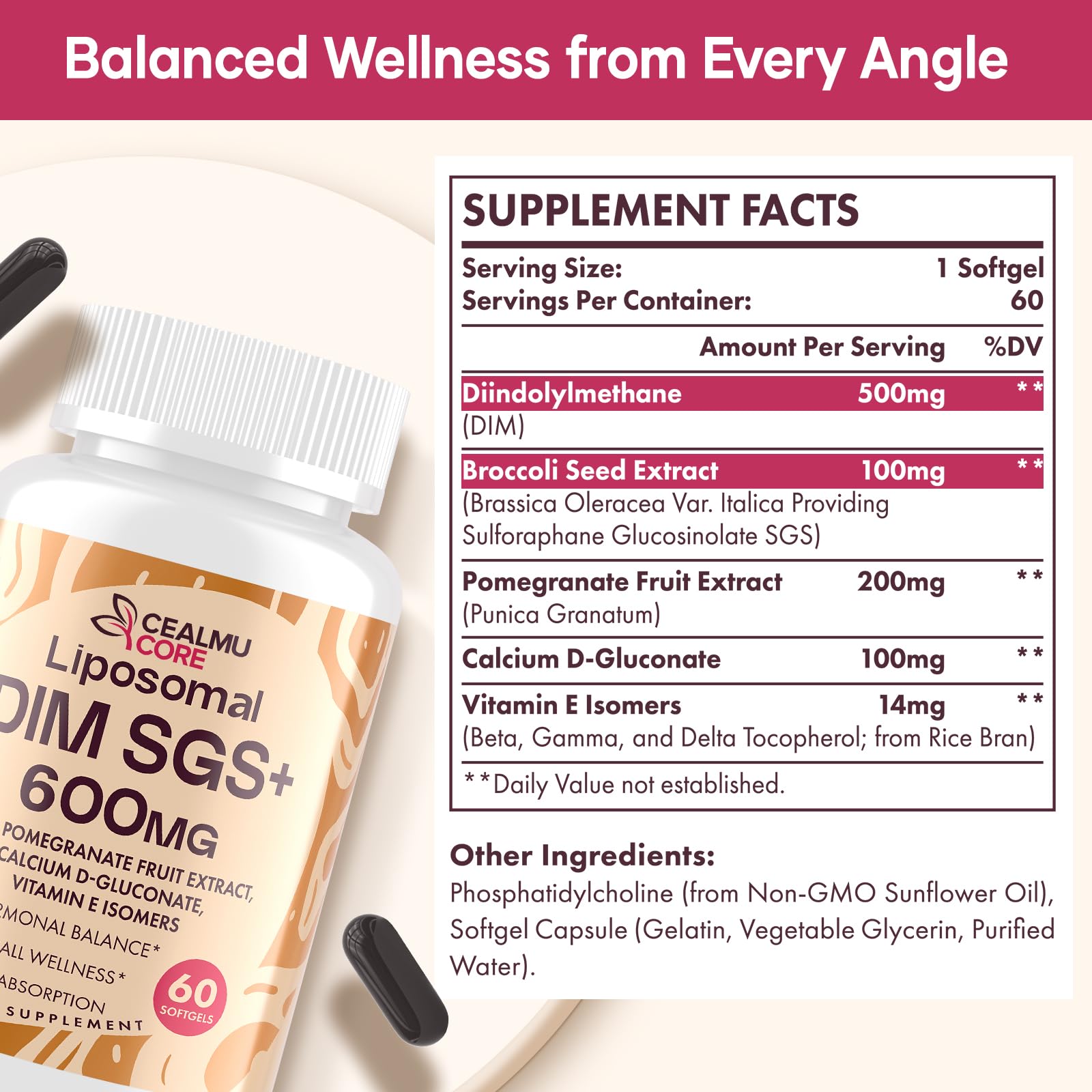 Liposomal DIM SGS Supplement 1 Pack- Estrogen Supplements — Amazon image 2