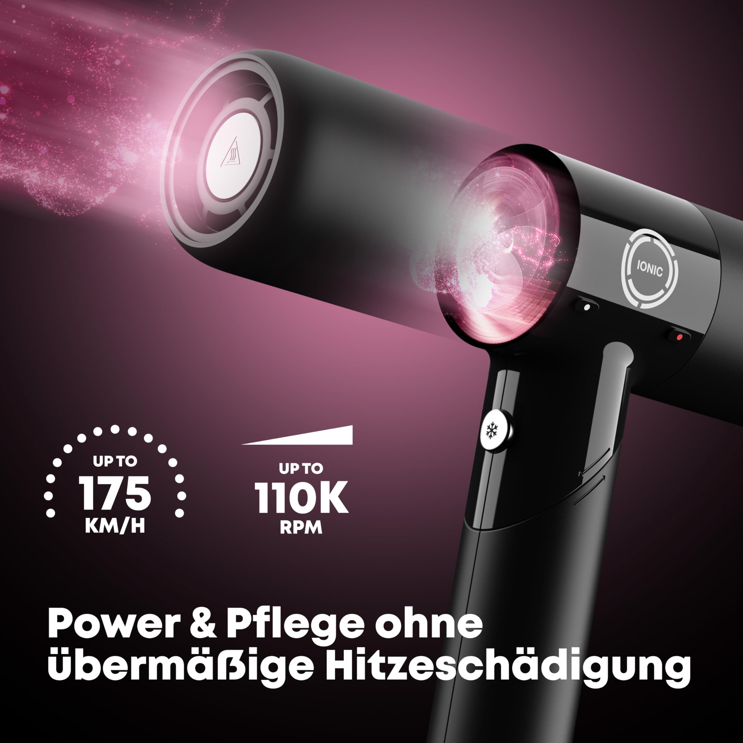 Revamp iGen Progloss professionelle SUPERLITE Haartrockner – 2 Stylingdüsen, 1 Diffusor-Aufsatz, 4 Hitze- und 3 Geschwindigkeitsstufen – Ein Leichtgewicht für unterwegs