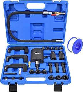 Pneumatic Injector Puller Set for Diesel Engines, Air Vibration Injector Removal Tool Kit with Extension Hose, Extractor Hammer, 19 Adapters, Compatible with Bosch Delphi Denso Siemens Diesel Injector