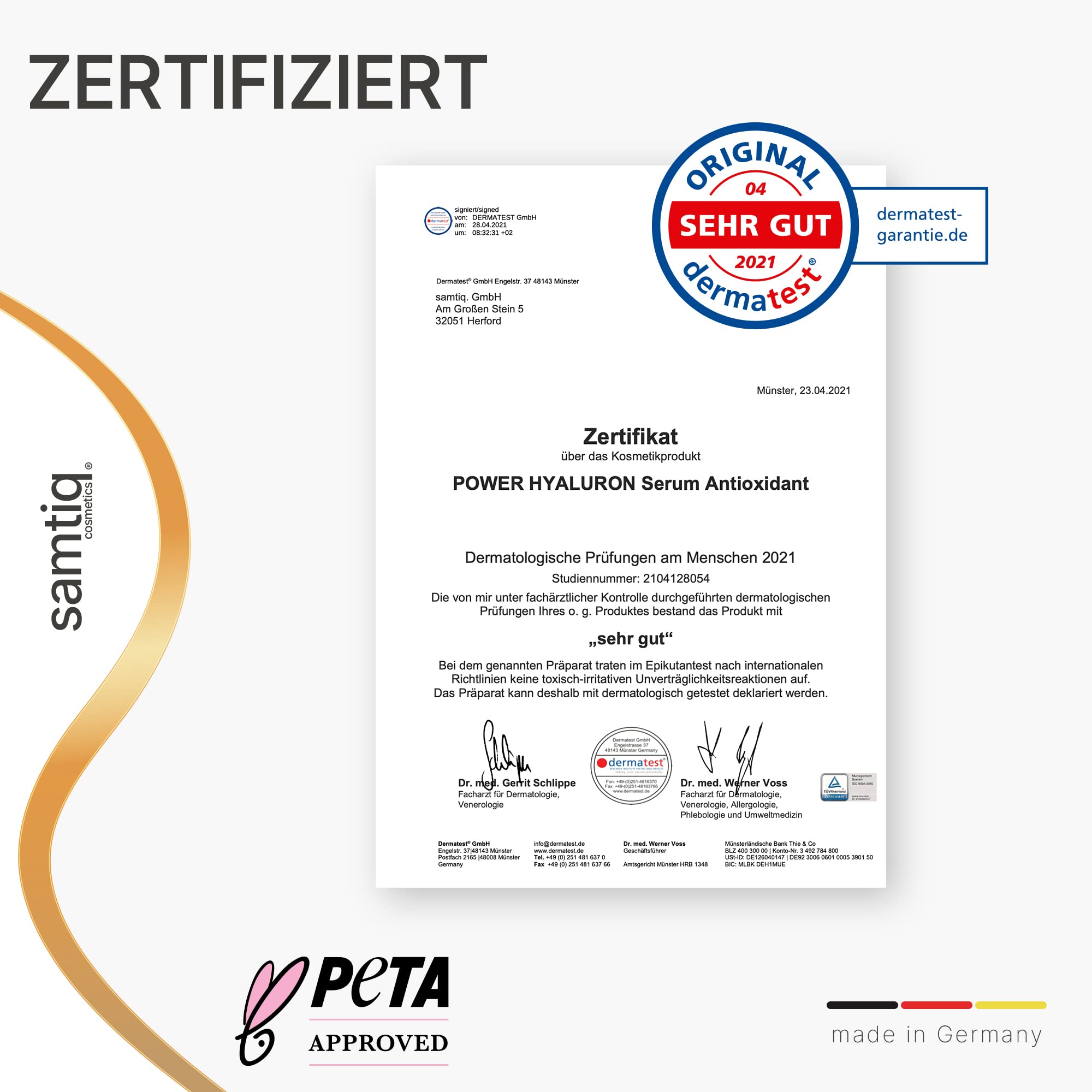 Power Hyaluron Serum Hochkonzentriert - mit Grüntee Extrakt, 50ml, Hyalurongel Gesicht, Microneedling geeignet, Hochdosiert