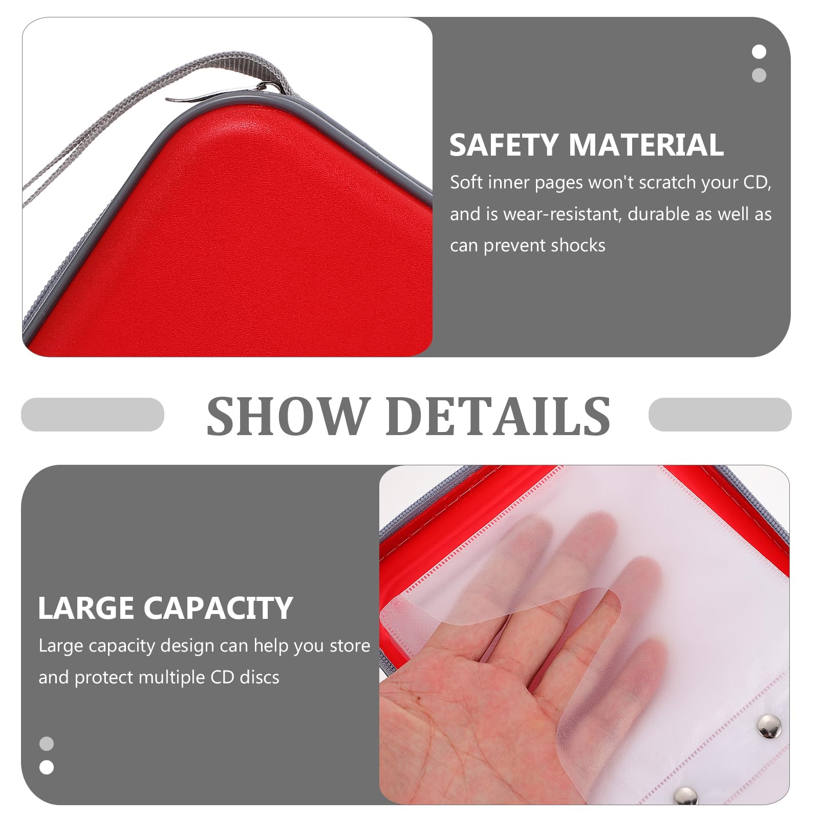 SUPVOX 40 De CD Organisateur De Support De DVD Pochette DVD Portefeuille Étui CD DVD Cas Vcd Livret D'album Porte-Disque Portable Éva - Pochette CD Auto Plastique Boîte De Support