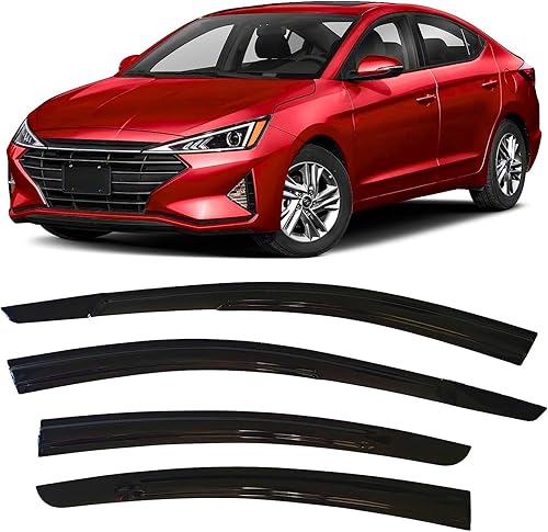 Protectores de lluvia con cinta adhesiva para Hyundai Elantra 2017-2020 Viseras deflectoras de ventana lateral SE SEL Value ECO Limited Sport