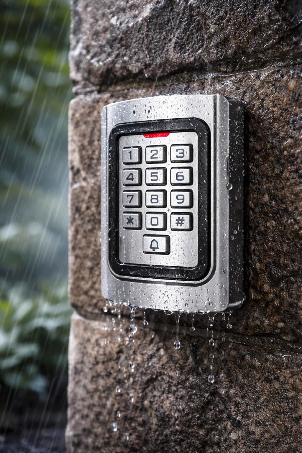 Türzugangskontrolltastatur, Edelstahl Outdoor IP68 Wasserdicht, 2000 Benutzer, Wiegand 26-Bit Eingang/Ausgang, Tuya App Fernbedienung, RFID-Karte & PIN-Code-Eingabe, Türklingel-Taste