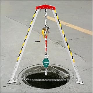 SFQEVHRZ Sistema de rescate en trípode, - Cabrestante tradicional de aluminio 1200LBS 1800LBS 2600LBS, para mirada/túneling/zanja de cables/pozos de alcantarillado (2600LBS Winch+Fall Protection)