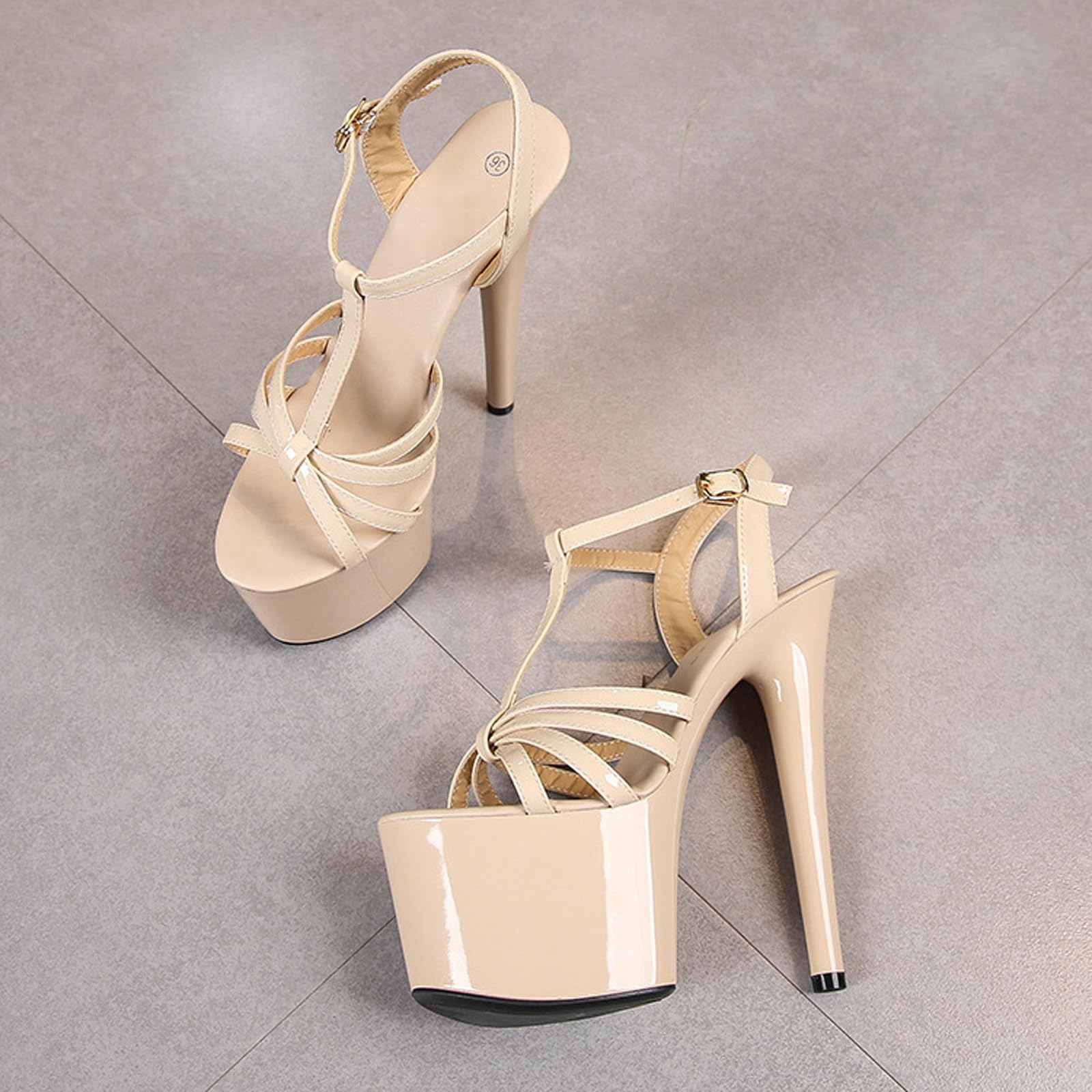 Tacones de Plataforma de 17 cm para Mujer - Sandalias de Plataforma con Tira al Tobillo para la Noche de graduación (Prom), espectáculos en Escena y actuaciones de Drag Queen