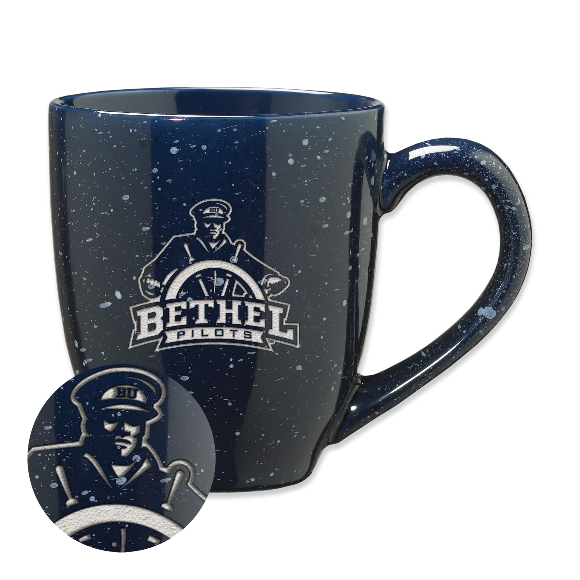 Tasse à café en céramique mouchetée NCAA Bethel idée cadeau idéale pour supporter de sport