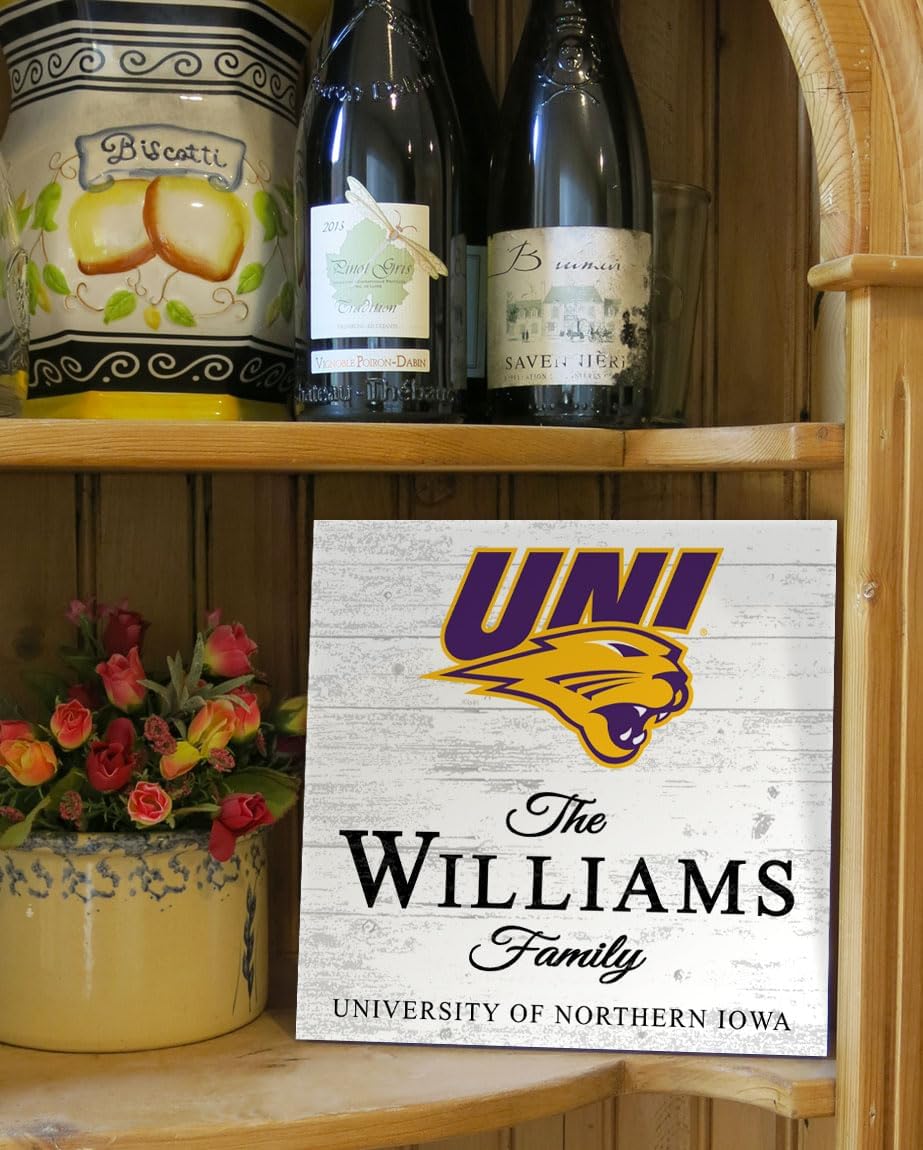 Northern Iowa Panthers Family Name Sign – Personalized UNI Alumni Gift