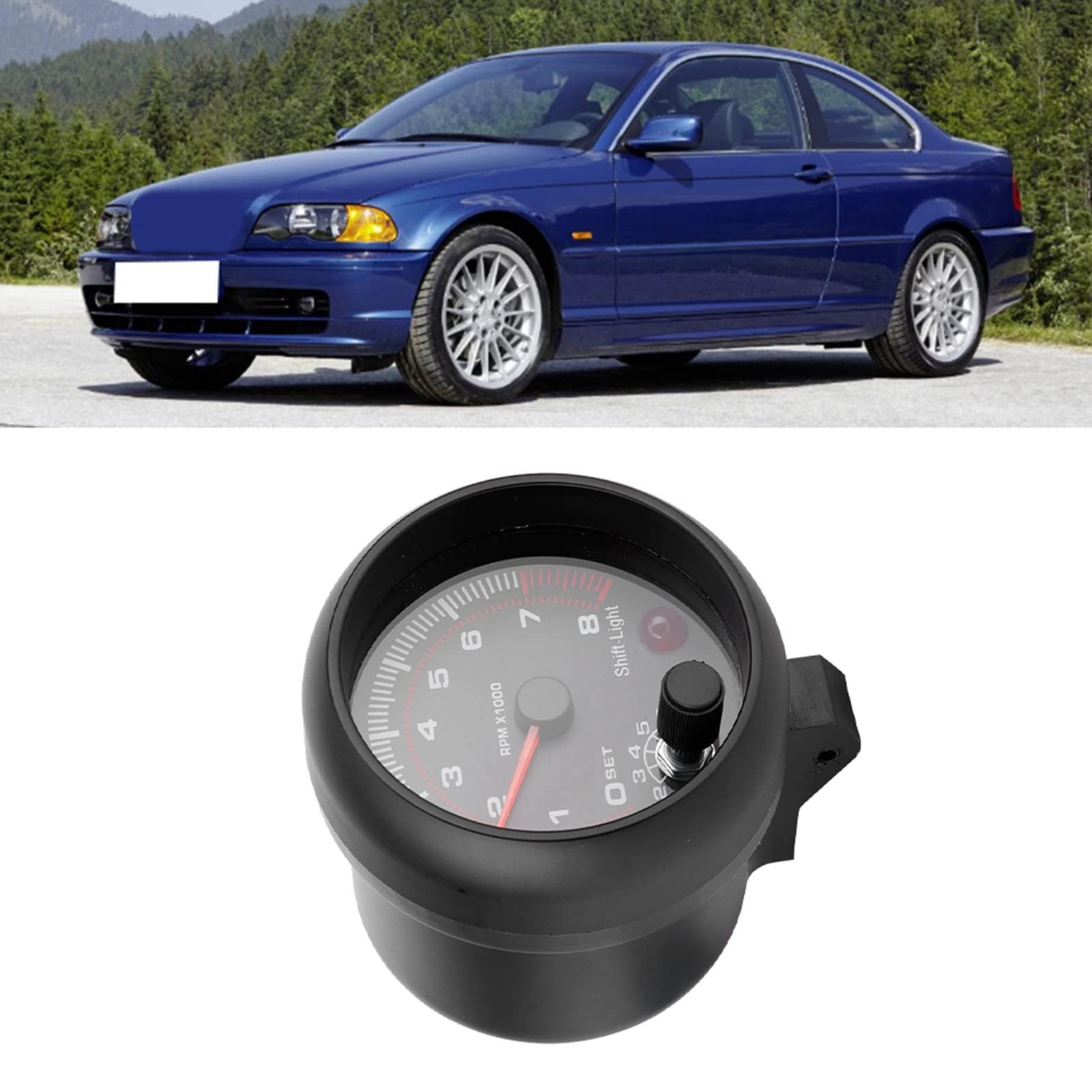 Contagiri Universale per Auto Nero 0-8000 Giri/min 12V Contagiri per Automobili Adatto per Veicoli a Benzina e Motori a 4-8 Cilindri