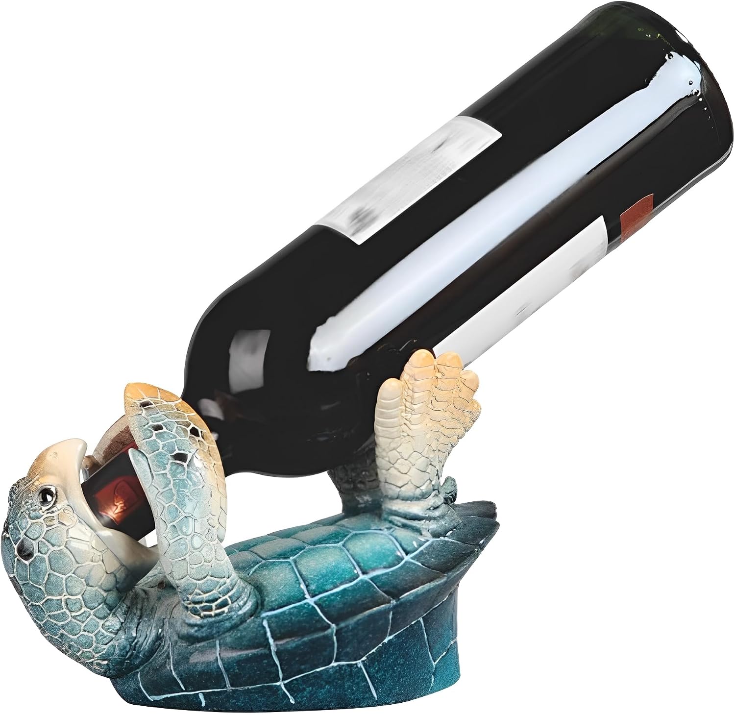 ICE ARMOR 7.5" W Sea Turtle Wine Holder Statue Sculpture Ornament Decoration Home/Room Decor Ideas for Housewarming, Holidays and Birthdays Great Collectible Addition