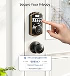 Veise Keyless Entry Door Lock with 2 Knobs, Electronic Backlit Keypad Deadbolt with Handle Set, Auto Lock, One-time Codes, Smart Deadbolt for Front Door, Easy Installation, Oil-Rubbed Bronze