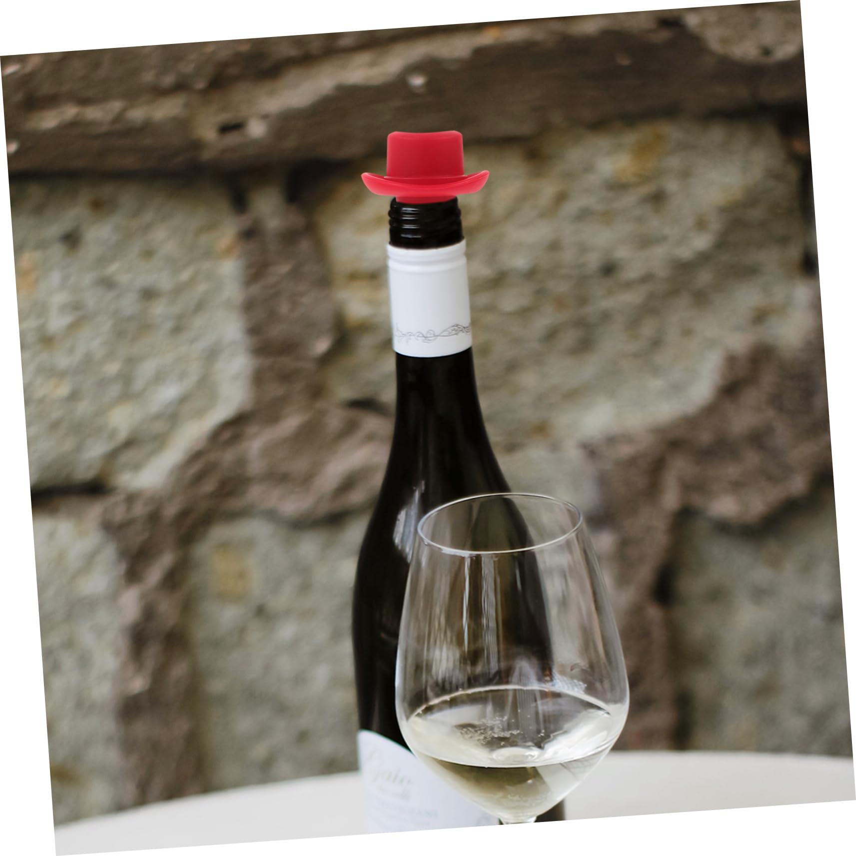 Cabilock 15 Piezas tapón de Bebida corchos de Vino Divertidos Tapones de Vino Tapones Botellas corchos para Botellas tapón de Botella de Silicona tapón de Botella en Forma de Sombrero Rojo