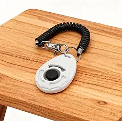 Clicker de treinamento de cães com pulseira para adestrador de cães branco