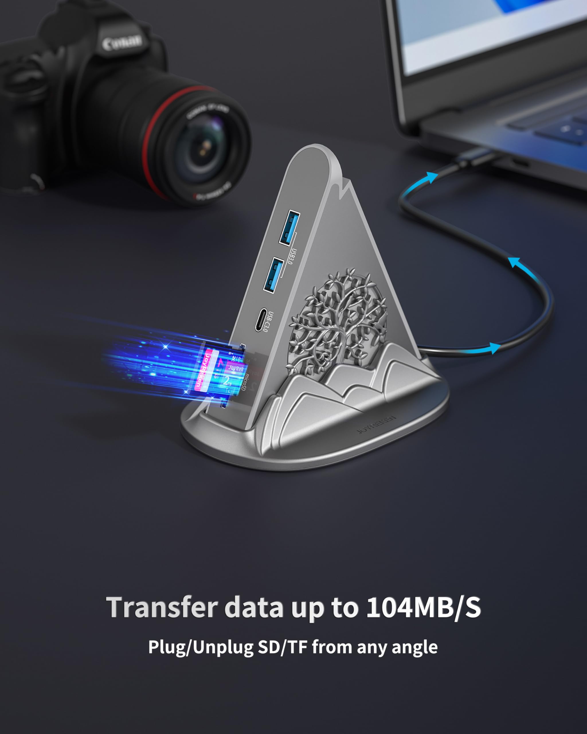 Hub USB C, hub USB C vers HDMI 8 en 1 compatible avec MacBook, iMac, iPad, Surface, XPS et autres appareils de type C (adaptateur USB C vers HDMI 4K @ 30 Hz, concentrateur 5 Gbit/s 3A1C-USB, lecteur