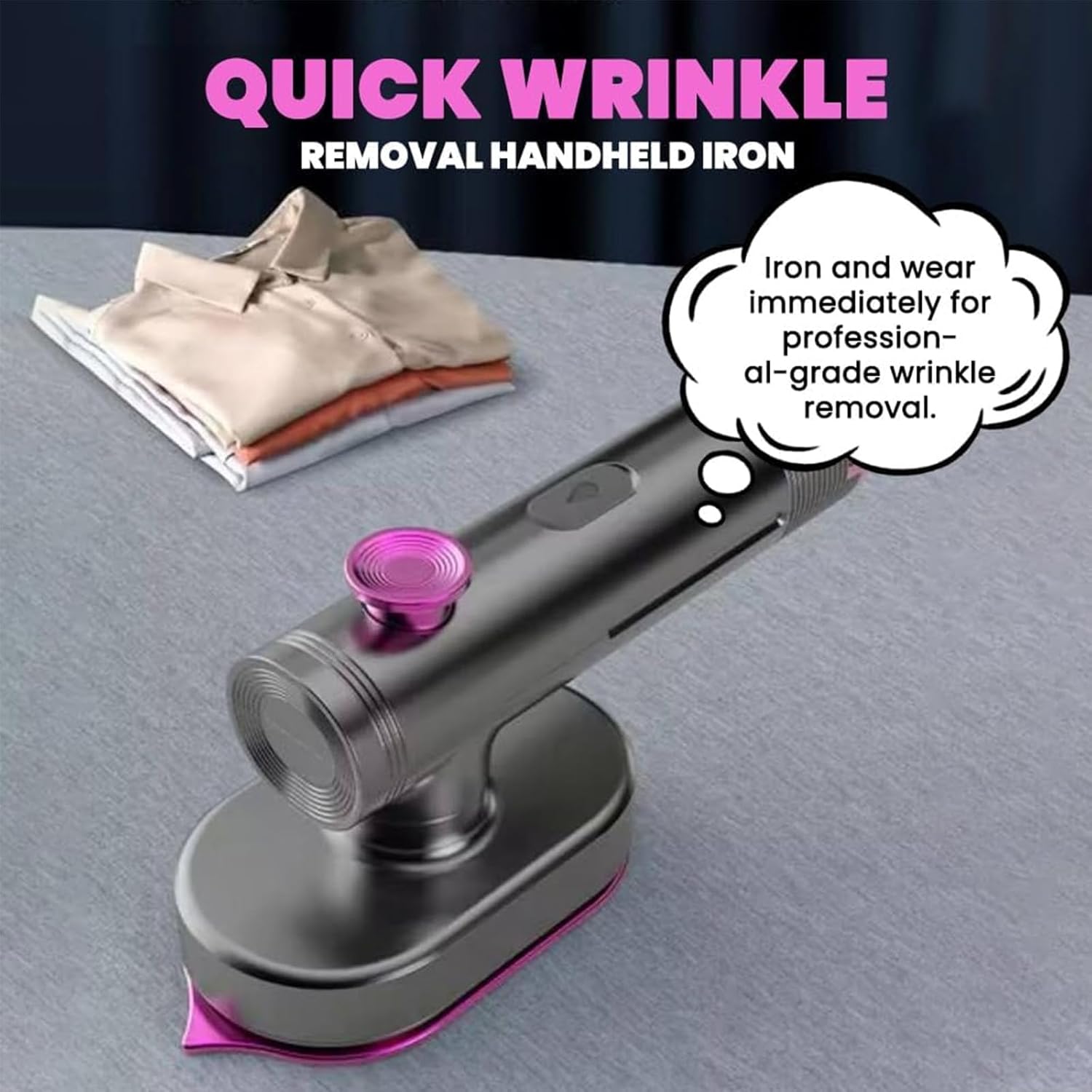 Portable Garment Steamer, Portable Handheld Clothing Steamer, Travel Steamer for Clothes, Fast Heat Up Travel Steamer with Continuous Steam, Compact Clothes Steamer for Home and Travel