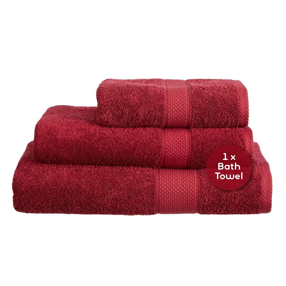 Imperial Ringspun Soft Combed Cotton Burgundy Turkish Bath Towel 2 Pack