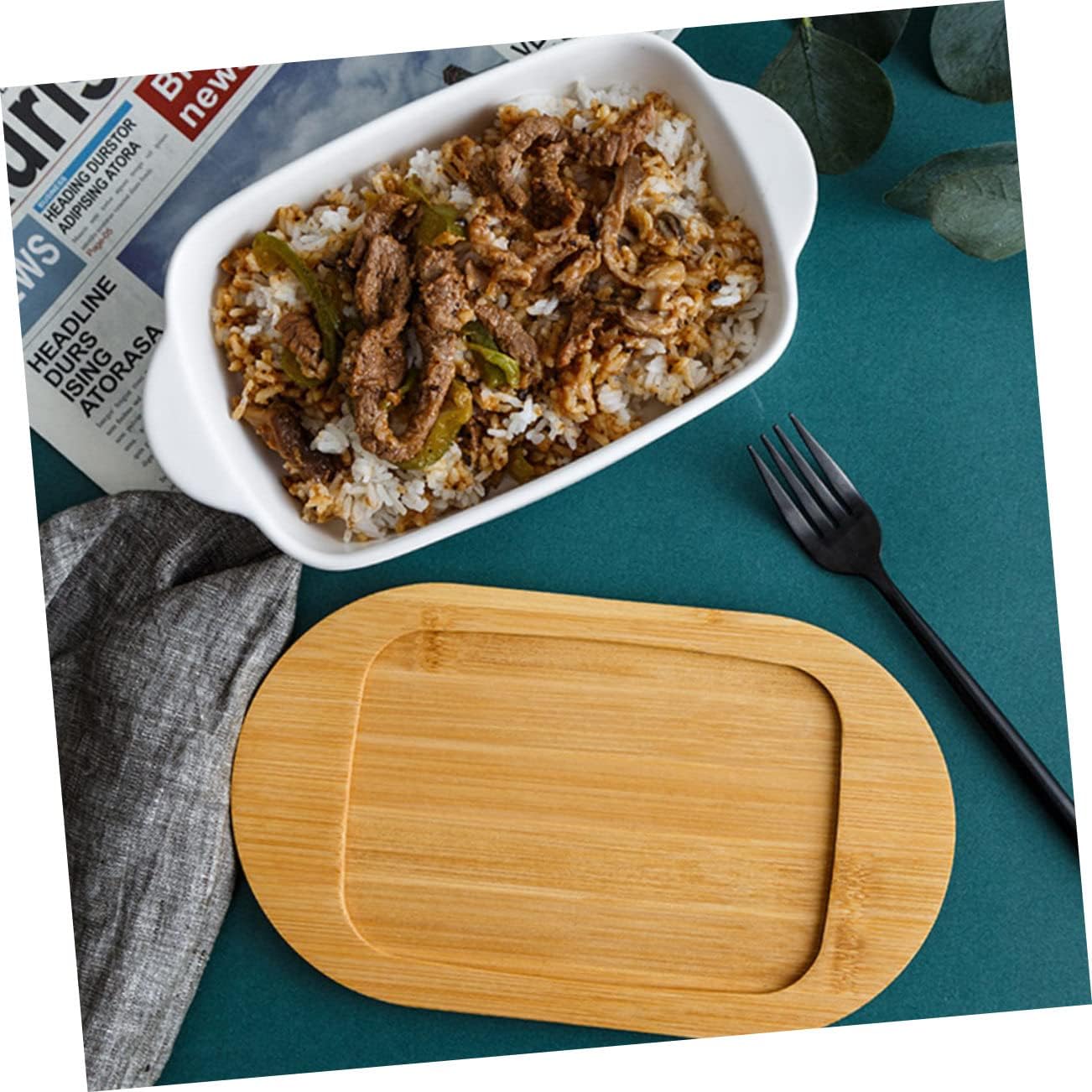 KICHOUSE 1set Double Handle Baking Tray Elegant Storage Tray for Roasting for Home Hotel Restaurant Use Easy to Clean for Baking Serving Dishes